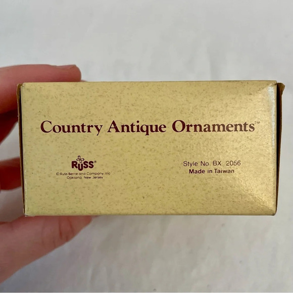 Vintage Russ Country Antique Ornaments Wooden Sleigh Style # BX 2056. - Picture 3 of 10